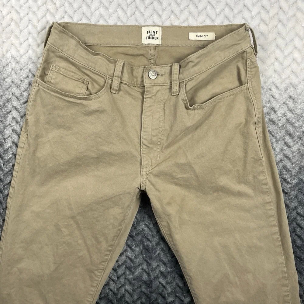 Flint And Tinder Pants Men 30x30 Tan 365 Chino Slim Fit WorkWear Khaki Huckberry